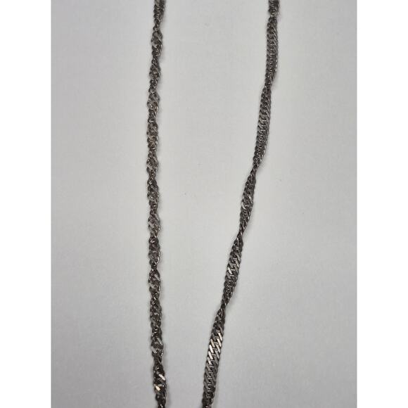 Small Sterling Silver Puppy Dog Necklace Pink And Clear Stones Chain 10" - Picture 3 of 6